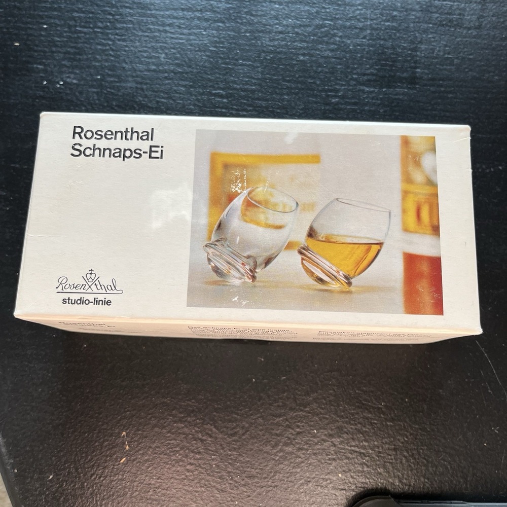 Set of 2 New Old Stock Rosenthal Schnaps-Ei Glasses Pair Whiskey Egg Shot 70s